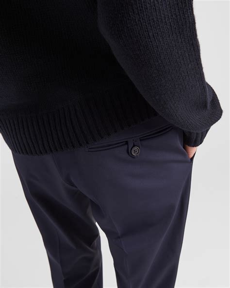 prada tecno stretch navy blue|Navy Techno Stretch Pants .